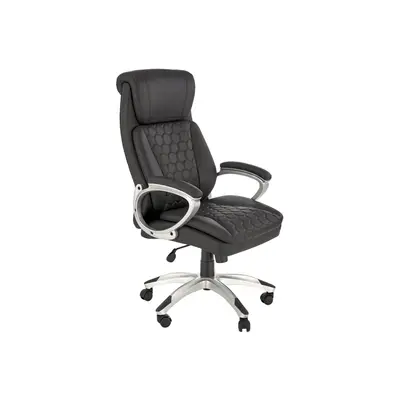 Scaun directorial hm thomas, piele ecologica, mecanism de balansare, cadru polipropilena, 100 kg, negru drm10302