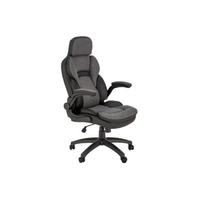 Scaun directorial hm valerio, stofa si piele ecologica, sarcina maxima 100 kg, negru/gri drm10304