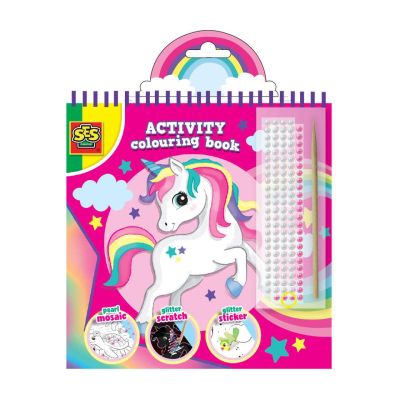 Carte de colorat cu activitati 3 in 1 unicorn sa00117