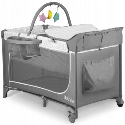 Patut pliabil 125 x 65 x 78 cm ricokids rk-241 - gri edeedi724100