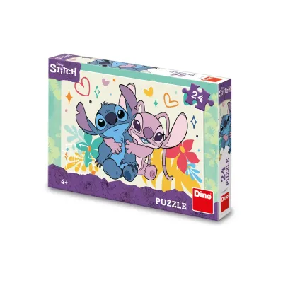 Puzzle - stitch si angel (24 piese)
