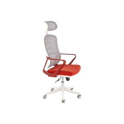 Scaun birou egonomic hm vesuvio 2, mesh, mecanism balans, baza polipropilena, suport lombar, tetiera reglabila, 120 kg, rosu scortisoara/gri/alb drm10337