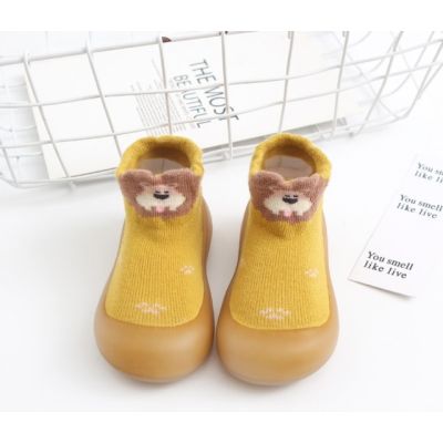Mocasini galben mustar cu talpa antiderapanta - happy lion addw1026-2-mos2