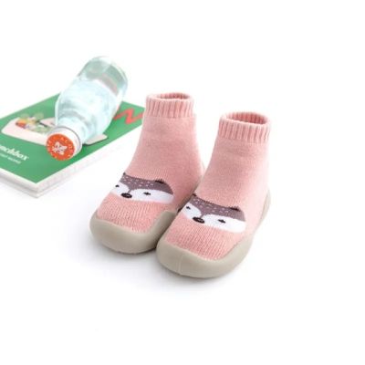 Mocasini roz cu talpa antiderapanta - happy teddy addw1015-1-mos5
