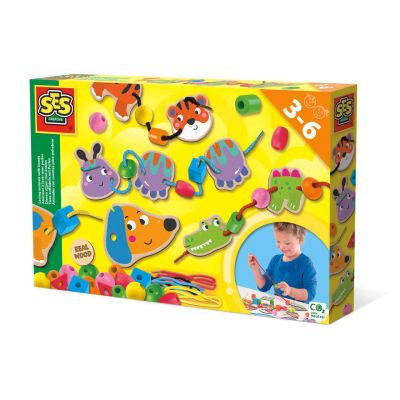 Set de insirat animale si margele din lemn  sa14800