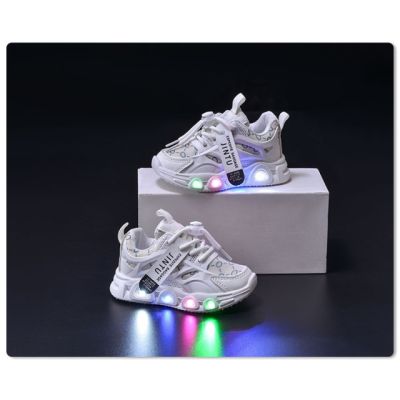 Adidasi albi cu luminite - seika mdgs3580-2-c