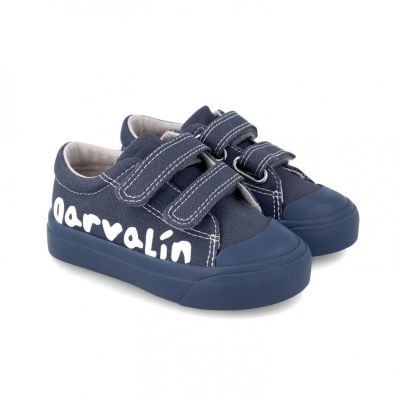 Tenisi canvas pentru copii Garvalin, azul marino (Marime: 27) JEM242800-A-27