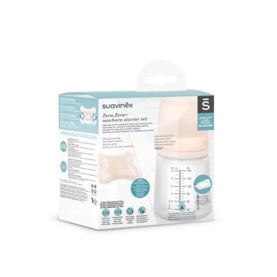 Set de start biberon anticolici 180 ml variabil + Suzetă -2-2 luni Zero Zero Suavinex JEM8426420079235