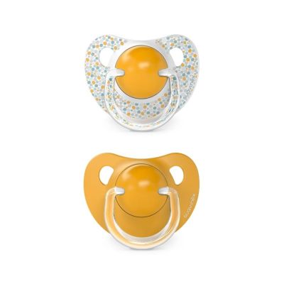 Suzetă anatomică din silicon, 2 buc 6-18 luni galben Dreams JEM8426420083300