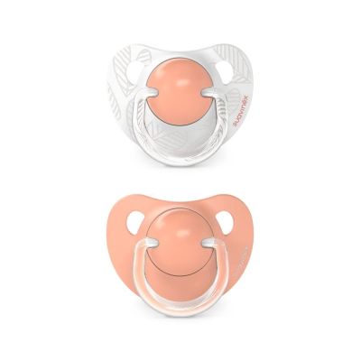 Suzetă anatomică din silicon, 2 buc 6-18 luni piersică Dreams JEM8426420083317