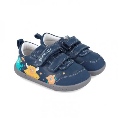 Tenisi din piele pentru copii Garvalin, monstruleti, bleumarin (Marime: 20) JEM241309-A-20