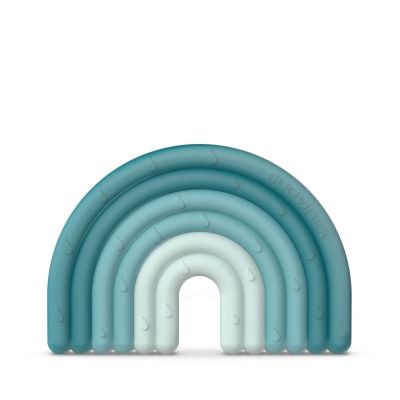Inel de dentiție din silicon Curcubeu, albastru, Suavinex JEM8426420079501