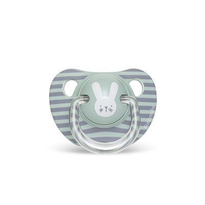 Suzetă amatomică 6-18 luni, iepuraș verde Hygge Suavinex JEM8426420068031