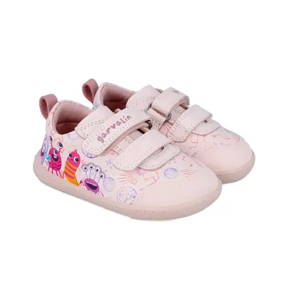 Tenisi din piele pentru copii Garvalin, monstruleti, roz (Marime: 20) JEM241307-A-20
