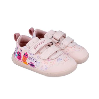 Tenisi din piele pentru copii Garvalin, monstruleti, roz (Marime: 25) JEM241307-A-25