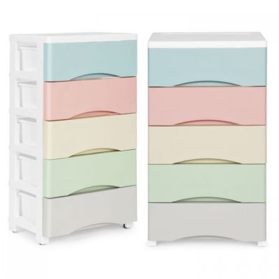 Raft pe roti cu 5 compartimente pentru depozitarea jucariilor modernhome - multicolor edeedipjjcbs0024-05c