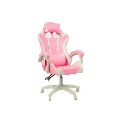 Scaun birou copii AB001, piele ecologica, baza polipropilena, spatar ajustabil, rotatie 360°,100 kg, roz DRM10371