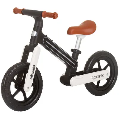 Bicicleta fara pedale chipolino spark black white hubdiksk02401bw