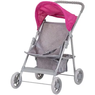 Carucior pentru papusi chipolino alice grey pink linen hubkzkal02401gp