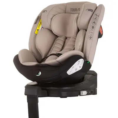 Scaun auto chipolino tourino i-size 40-150 cm macadamia cu sistem isofix hubstktrn02405ma