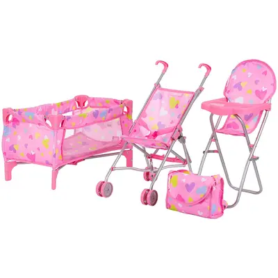 Set jucarii pentru papusi chipolino trixy 3 in 1 hearts hubkzktr02402he