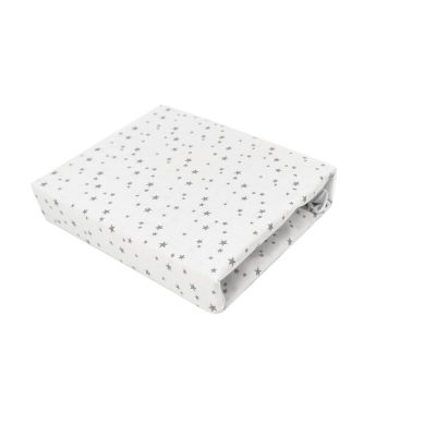 Cearceaf cu elastic, MimiNu, Pentru patut co-sleeper, Aurora, Dimensiune 76 x 43 cm, Din bumbac certificat Oeko Tex Standard 100, Mini Gray Stars BYN6426972026918
