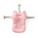Cadita pliabila cu termometru si suport anatomic Genua Premium pink LVTK5903794147461