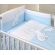 Set Lenjerie din bumbac, cu protectie laterala, pentru pat bebelusi, Bear Heart Blue, 120 x 60 cm PJB68837