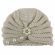 Caciulita crosetata tip turban cu perlute si strasuri (Marime Disponibila: 3-6 luni (Marimea 18 incaltaminte), Culoare: Gri) MDx-19064