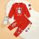 Pijama rosie pentru copii - Snowman (Marime Disponibila: 9-12 luni (Marimea 20 incaltaminte)) MDMS07