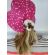 Palarie de soare Pink Confetti din bumbac, ajustabila, pentru fetițe cu parul prins in coada KDEPAL33RZB56C