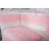 Lenjerie MyKids 11 piese Squars alb-roz cu baldachin 120x60 cm MYK00081652