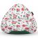 Fotoliu Units Puf Bean Bag tip para L, impermeabil, indoor/outdoor, sac interior, cu maner, 80 x 80 x 60 cm, alb cu flori rosii BEANUNB-PR-L-EXT-008
