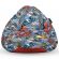 Fotoliu Units Puf Bean Bag tip para L, impermeabil, indoor/outdoor, sac interior, cu maner, 80 x 80 x 60 cm, surfing sharks BEANUNB-PR-L-EXT-118