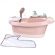 Cadita pentru papusa Smoby Baby Nurse Baleno Bath roz cu accesorii HUBS7600220368