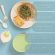 Set diversificare hrana bebelusi Miniware Little Foodie, 100% din materiale naturale biodegradabile, 6 piese, Vanilla Aqua JEMmw_MWLFVA