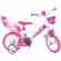 Bicicleta copii Dino Bikes 12' Little Heart alb si roz HUBDB-124RLN-05LH-WP