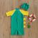 Costum intreg de surf cu dinozauri (Marime: L, Model: Verde cu galben) JEMDRL5439
