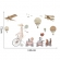 Sticker Decorativ Pentru Copii, Autoadeziv, Animale, girafa pe bicicleta si prietenii, 72x111 cm EKDWS63031