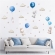 Sticker Decorativ Pentru Copii, Autoadeziv, Iepurasi cu baloane, albastru, 70x49 cm EKDWS63027