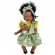 Papusa Nines D'Onil, Maria Afro, cu sunete, cu bebelus, cu rochie verde, cu miros de vanilie, 45 cm