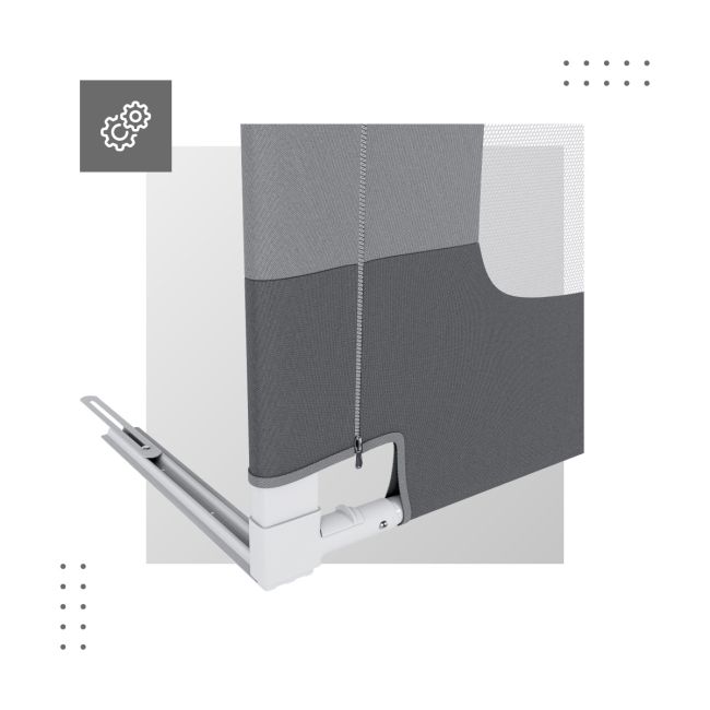 Bariera protectie pat copii culisanta, cu inaltime reglabila cover 140 cm gri lvtk5903796014501