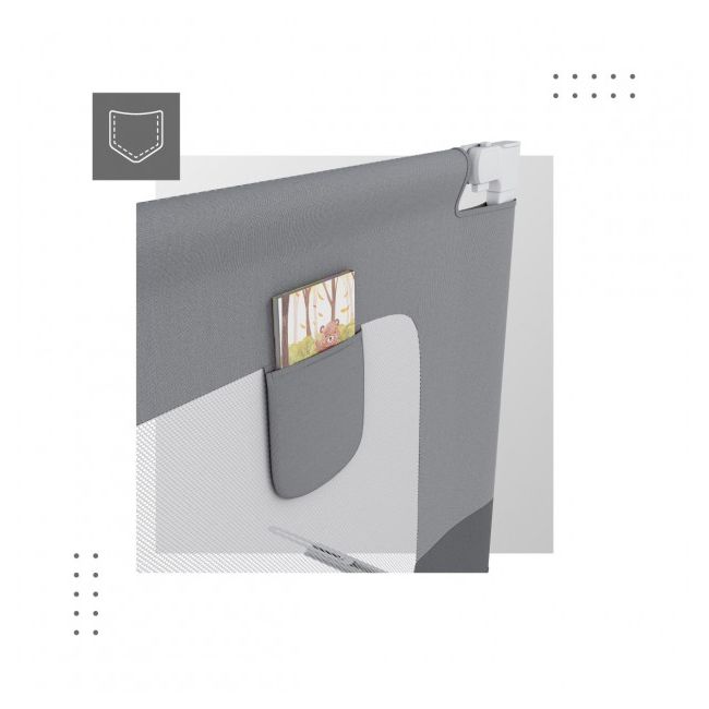 Bariera protectie pat copii culisanta, cu inaltime reglabila cover 140 cm gri lvtk5903796014501