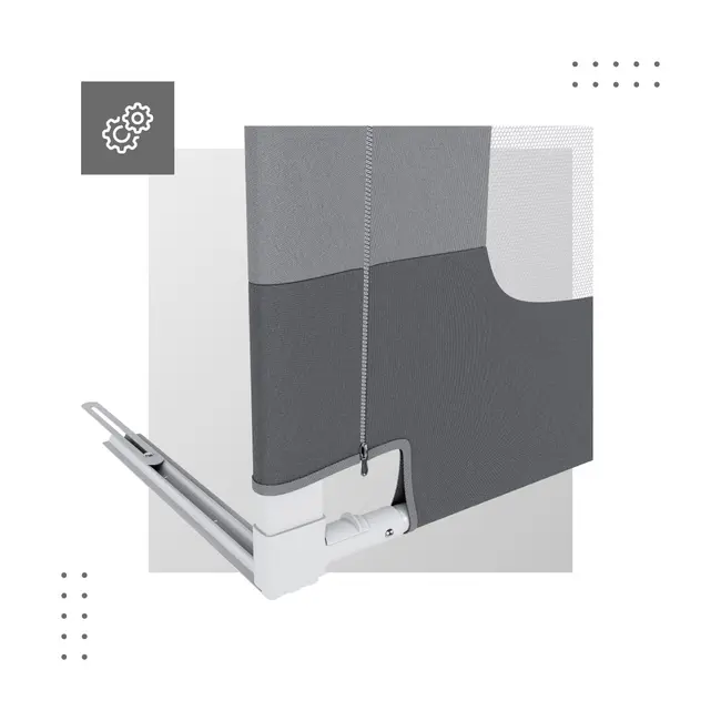 Bariera protectie pat copii culisanta, cu inaltime reglabila cover 180 cm, gri lvtk5903796014525