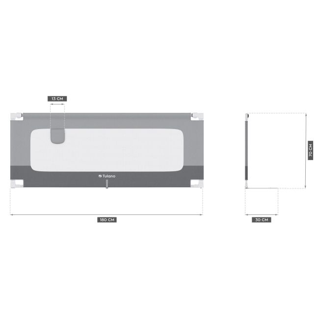 Bariera protectie pat copii culisanta, cu inaltime reglabila cover 180 cm, gri lvtk5903796014525