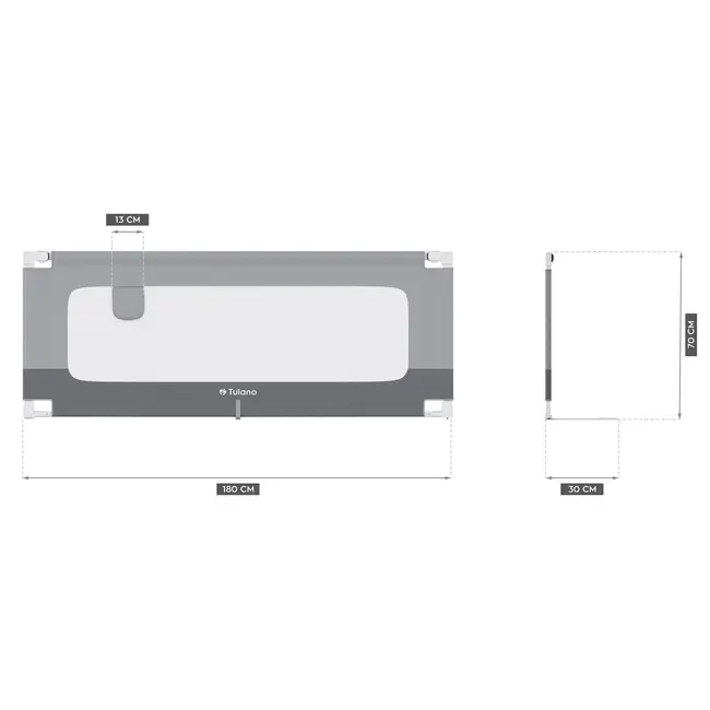 Bariera protectie pat copii culisanta, cu inaltime reglabila cover 180 cm, gri lvtk5903796014525