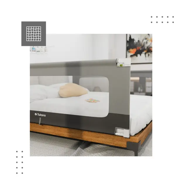 Bariera protectie pat copii culisanta, cu inaltime reglabila cover 180 cm, gri lvtk5903796014525