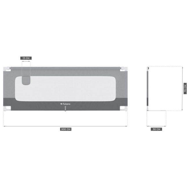 Bariera protectie pat copii culisanta, cu inaltime reglabila cover 200 cm, gri lvtk5903796014495