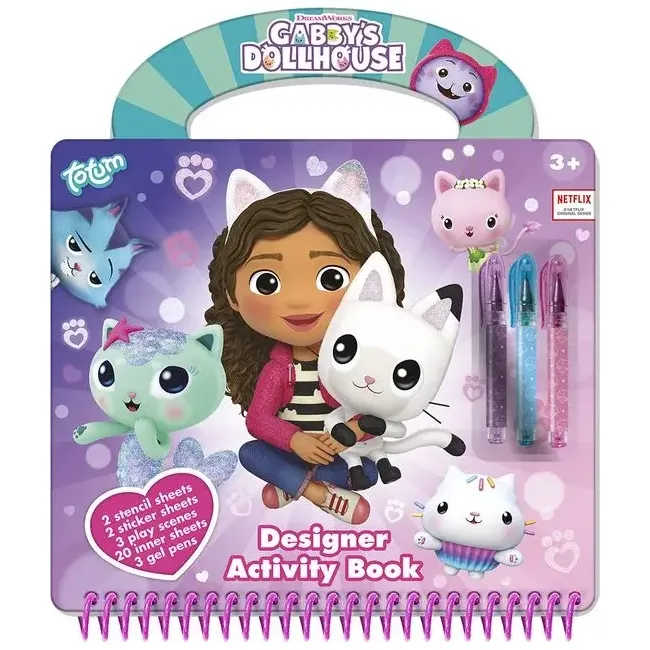 Carte de activitati & pixuri - gabby's dolhouse