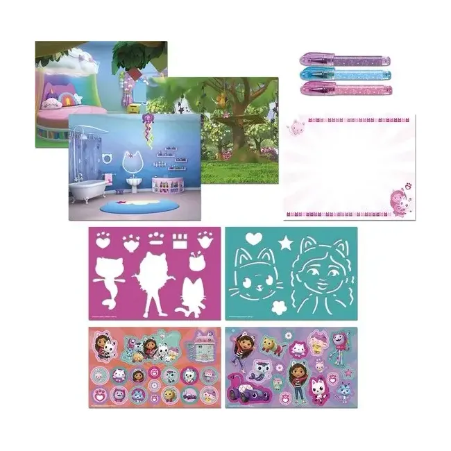 Carte de activitati & pixuri - gabby's dolhouse